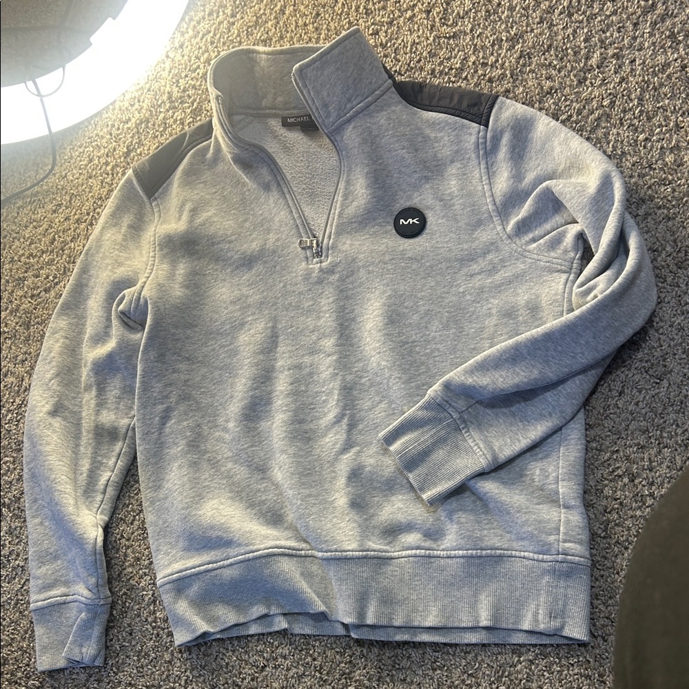 Michael Kors Light Gray Zip-Up Men's Sweater